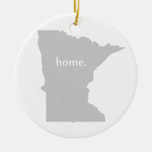 Minnesota home silhouette state map ceramic tree decoration