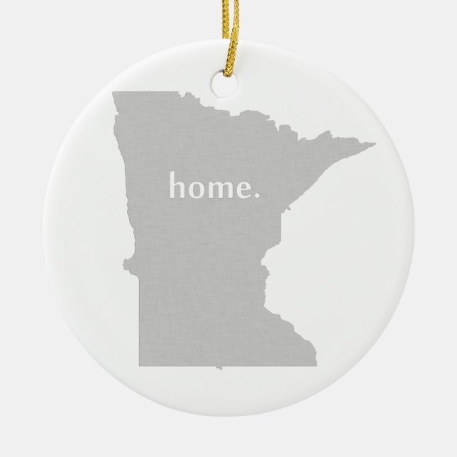 Minnesota home silhouette state map ceramic tree decoration (Front)