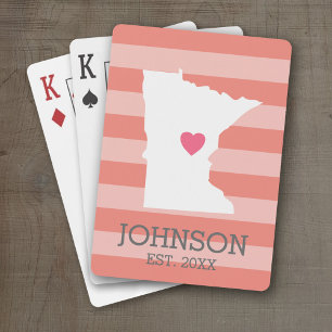 Minnesota Home State City Map - Custom Wedding Playing Cards