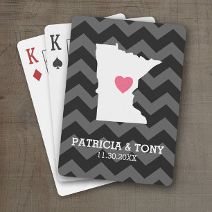Minnesota Home State Love with Optinal Heart Playing Cards