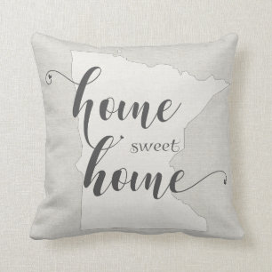 Minnesota - Home Sweet Home burlap-look Cushion
