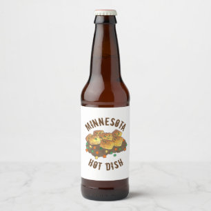 Minnesota Hot Dish Tater Tot Casserole Beer Bottle Label