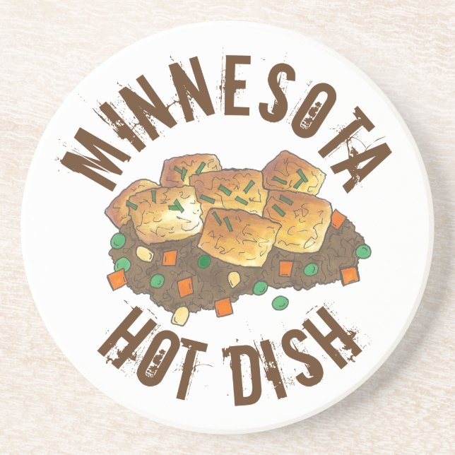 Minnesota Hot Dish Tater Tot Casserole Coaster (Front)