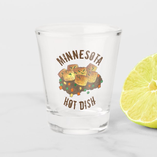 Minnesota Hot Dish Tater Tot Casserole Shot Glass (Front)