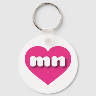Minnesota hot pink heart - I love mn Key Ring