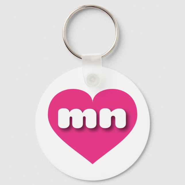 Minnesota hot pink heart - I love mn Key Ring (Front)