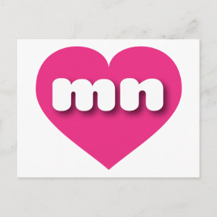 Minnesota hot pink heart - I love mn Postcard