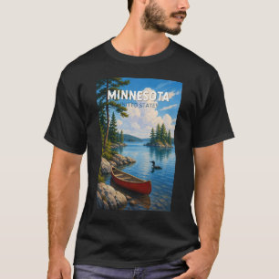 Minnesota Illustration Travel Art Vintage T-Shirt