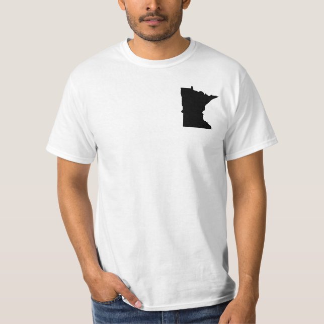 Minnesota in Black and White T-Shirt (Front)