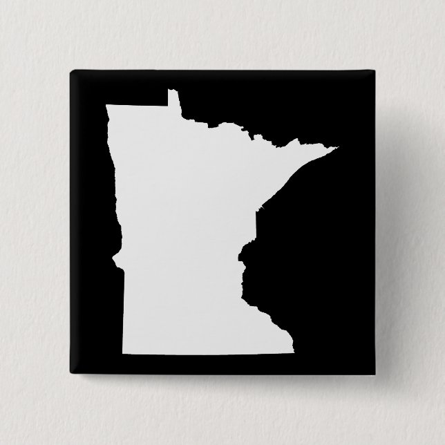 Minnesota in White and Black 15 Cm Square Badge (Front)