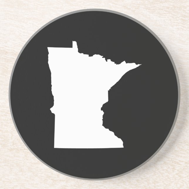 Minnesota in White and Black Coaster (Front)