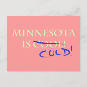 Minnesota is Cool - and Cold! Postcard