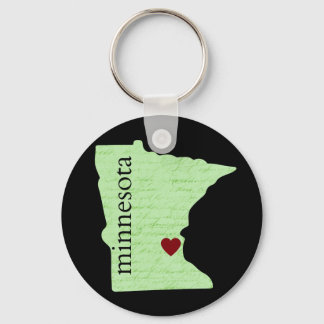 Minnesota Keychain with Heart