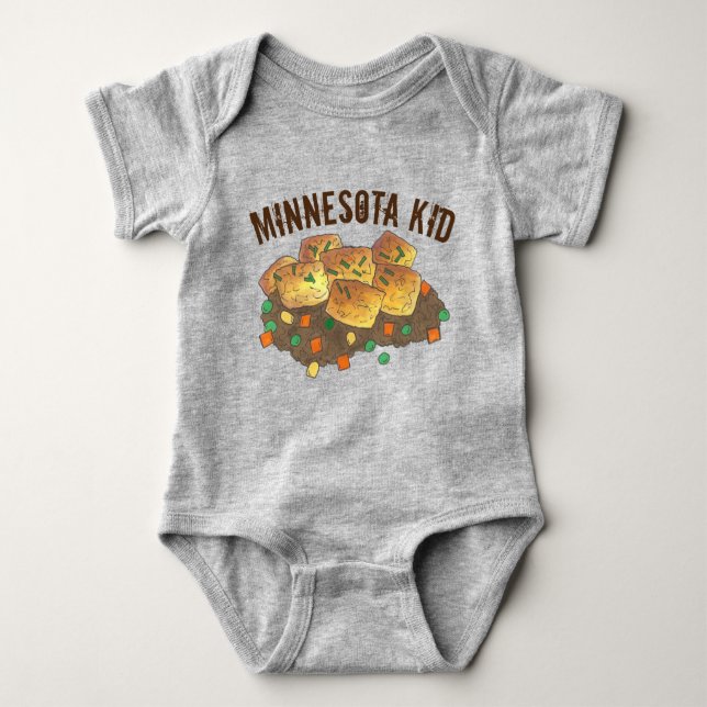 Minnesota Kid Hot Dish Tater Tot Hotdish Casserole Baby Bodysuit (Front)