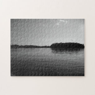 Minnesota Lake Landscape Black White Puzzle Art