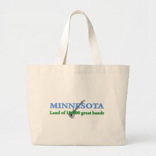 Minnesota - Land of 10,000 Bands Large Tote Bag