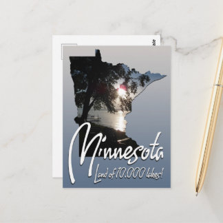Minnesota Land of 10,000 Lakes Postcard