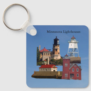 Minnesota Lighthouse metal key chain