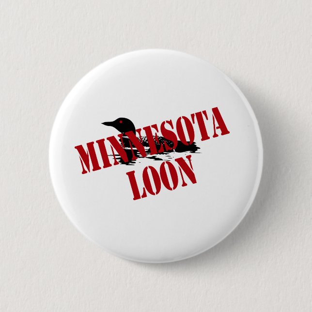 Minnesota Loon 6 Cm Round Badge (Front)