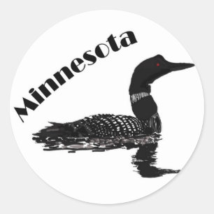 Minnesota loon classic round sticker