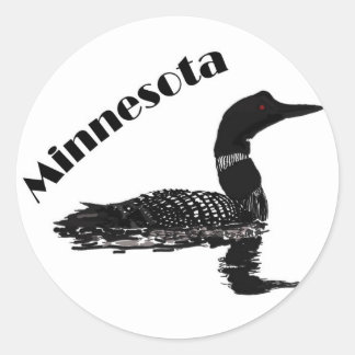 Minnesota loon classic round sticker