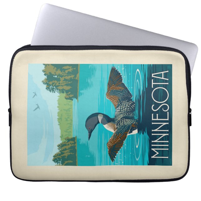 Minnesota | Loon Laptop Sleeve (Front)