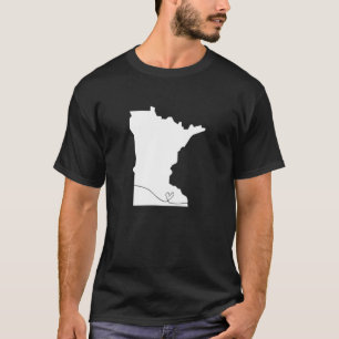 Minnesota Love Heart Home State Midwest Vintage Re T-Shirt