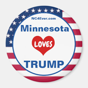 Minnesota LOVES TRUMP Patriotic Fridge Magnet