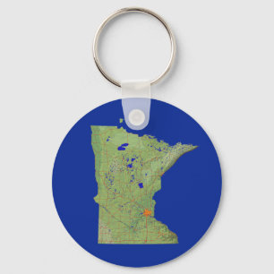 Minnesota Map Keychain