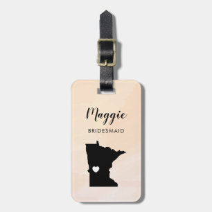 Minnesota Map Luggage Tag, Wedding Party Welcome Tag