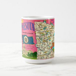  Minnesota Map Postcard Mug