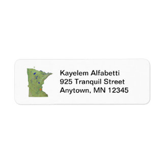 Minnesota Map Return Address Label