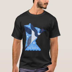 Minnesota Map With A Loon Bird Spirit Of The North T-Shirt