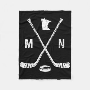 Minnesota Mn Ice Hockey Sticks Sports Team Fan  Fleece Blanket