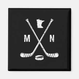 Minnesota Mn Ice Hockey Sticks Sports Team Fan Magnet
