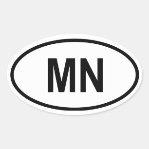 Minnesota "MN" Oval Sticker