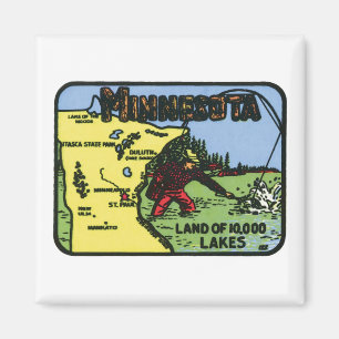 Minnesota MN Vintage Label Magnet