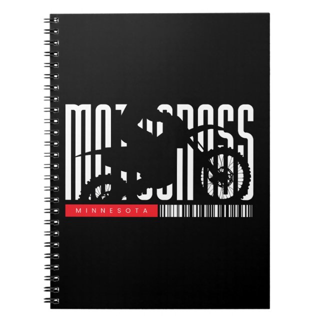 Minnesota Motocross Motorcycle Silhouette Notebook (Front)