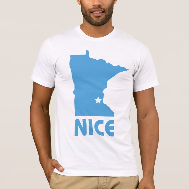 Minnesota Nice funny Bella Canvas Fitted T T-Shirt (Front)