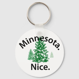 Minnesota Nice. Period! (black text) Key Ring