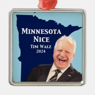 Minnesota Nice Tim Walz Metal Ornament