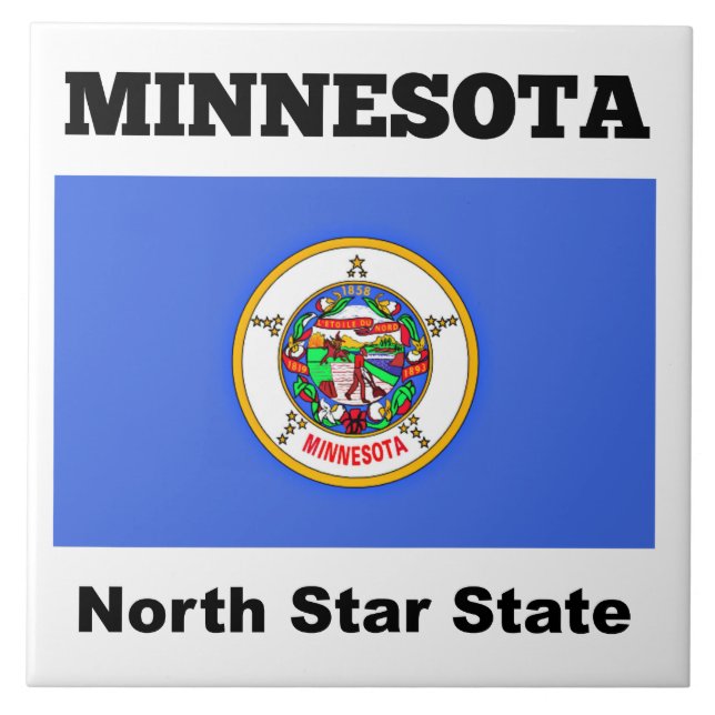 Minnesota, North Star State, Ceramic Tile (Front)