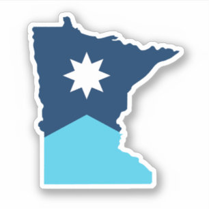 Minnesota North Star State Outline Flag