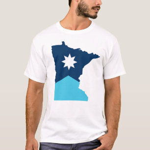 Minnesota North Star State Outline Flag T-Shirt
