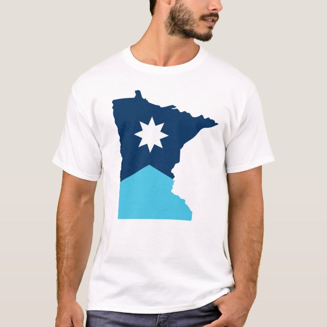 Minnesota North Star State Outline Flag T-Shirt (Front)