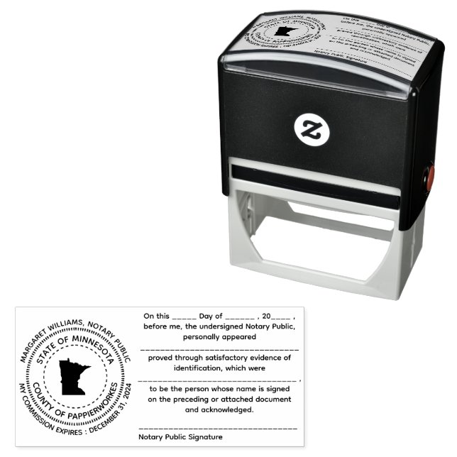 Minnesota Notary Public Acknowledgement Stamp (In Situ)