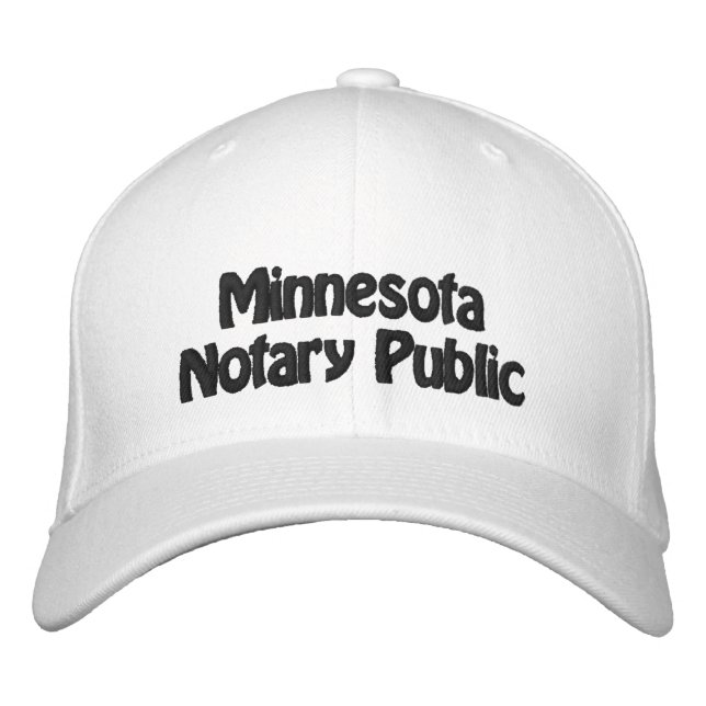 Minnesota Notary Public Embroidered Baseball Cap (Front)