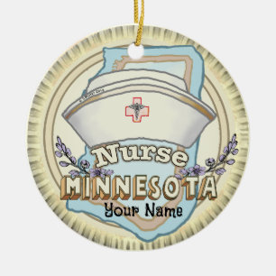 Minnesota Nurse Ceramic Ornament