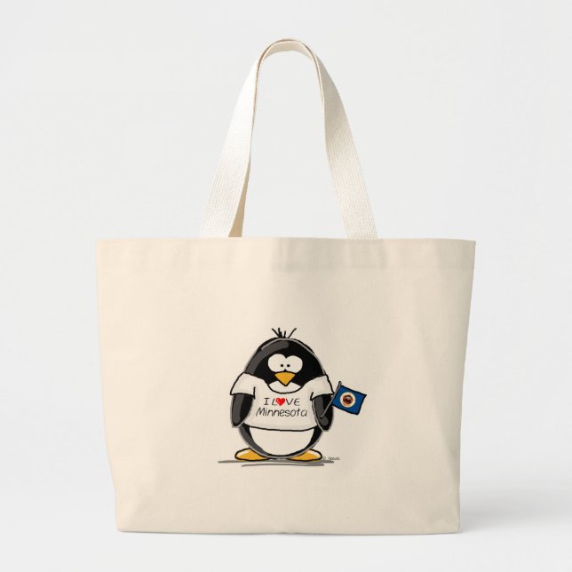 Minnesota penguin large tote bag (Front)