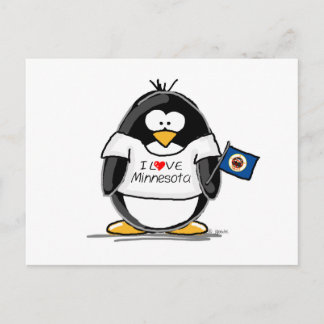Minnesota penguin postcard